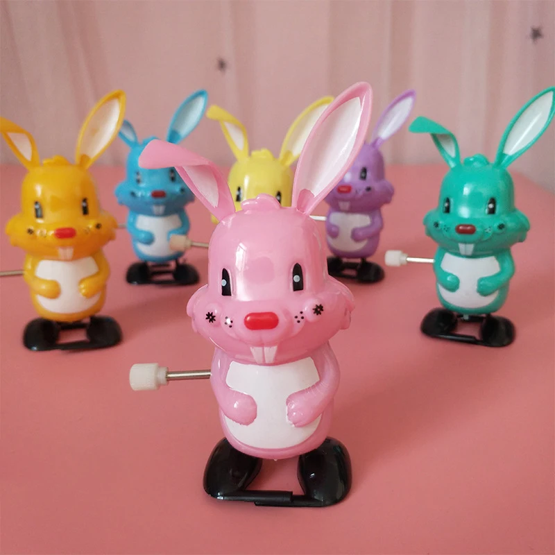 

Spring Clockwork Bucktooth Rabbit Toys Pull Back Jumping Walking Clockwork Rabbit Kids Wind Up Toys Boys Girls Educational Toys