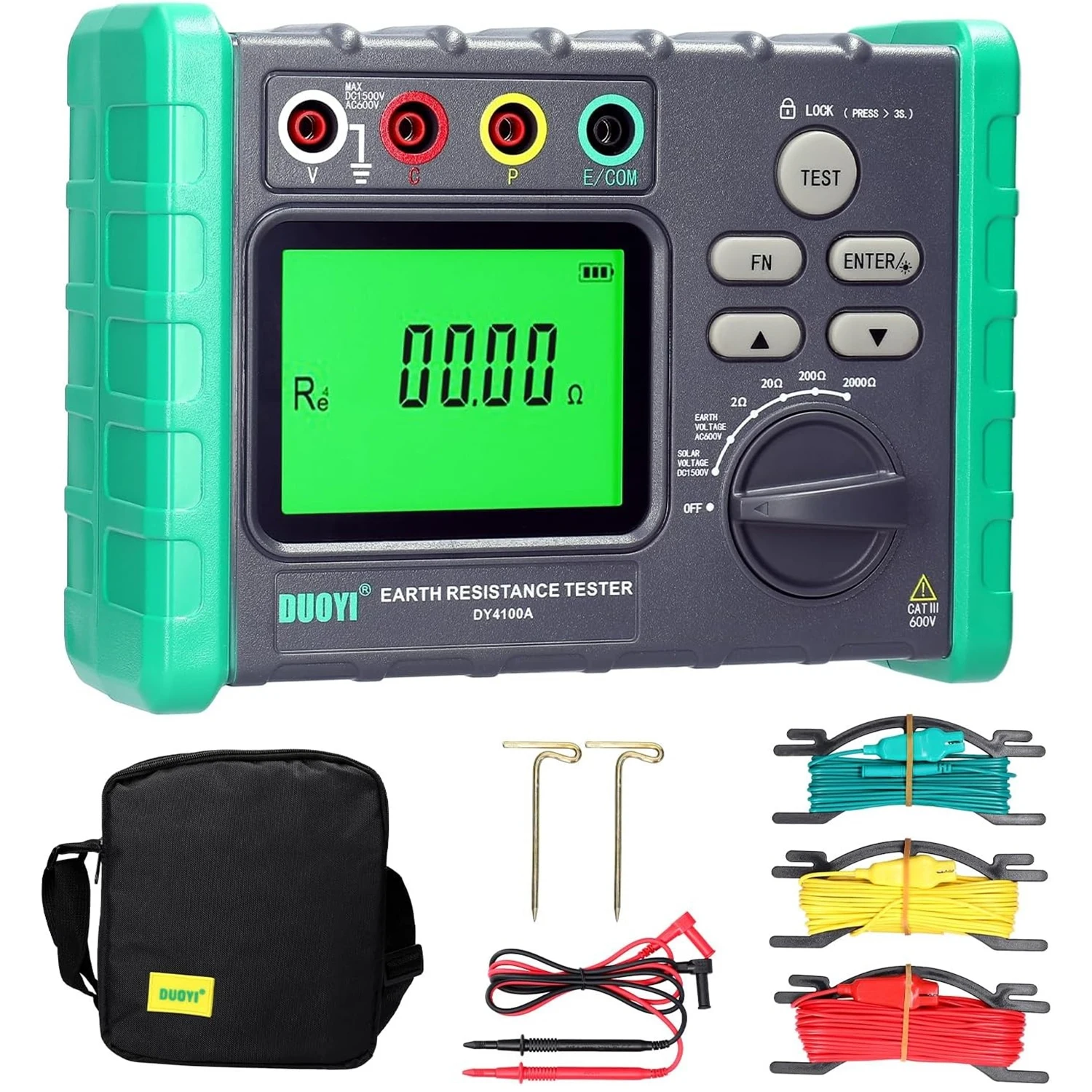 High Accurancy Digital Grounding Resistance Tester Multi-Gear Ground Resistance Tester Voltage Meter Megohmmeter Voltmeter