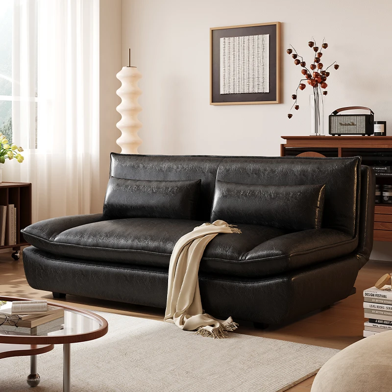 

Black Luxury Living Room Sofas 2 Seater Quality Bedroom Lazy Sofa Bed Lounge Recliner Modern Schlafsofa Bett Furniture Home