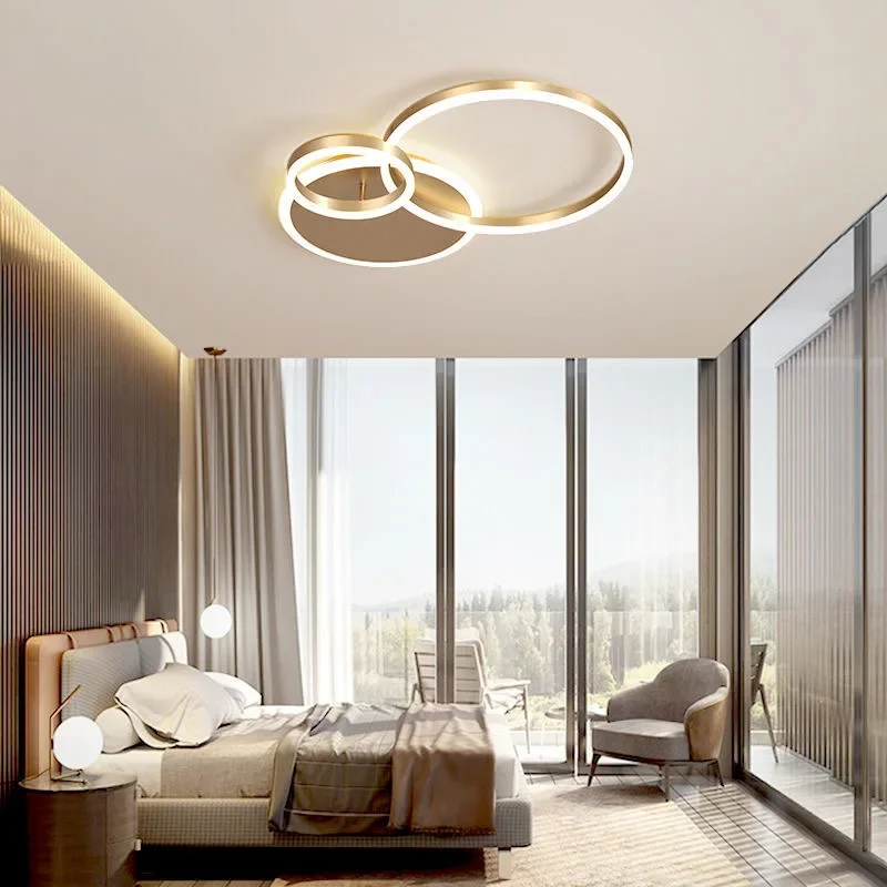 Rings Ceiling Modern LED Chandelier Lighting For Decorative Living Room Dimmable Indoor Lamps Parlor Foyer Lustres Luminaire