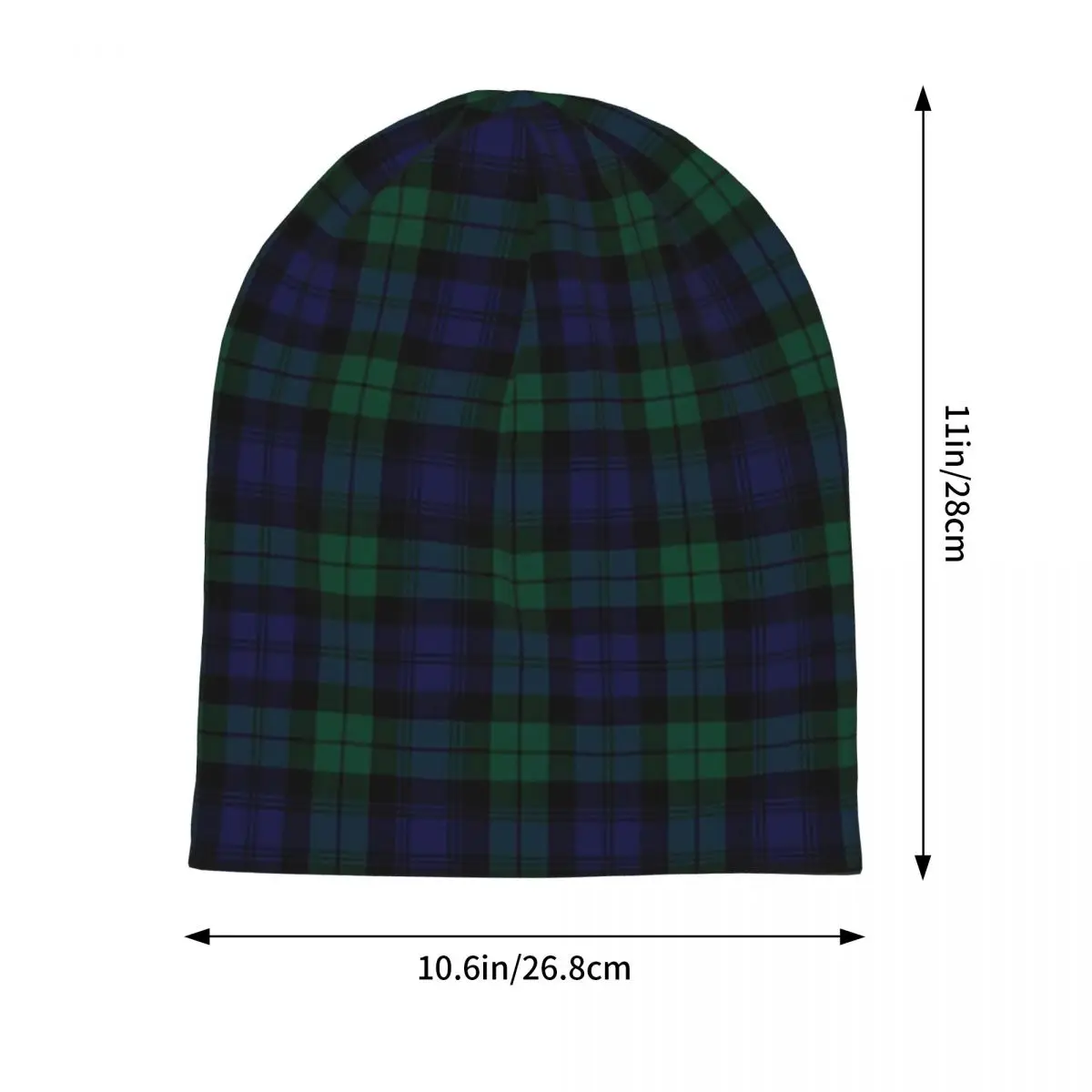 Blackwatch Tartan Cute Blue And Green Plaid Warm Knitted Cap Hip Hop Bonnet Hat Autumn Winter Outdoor Beanies Hat