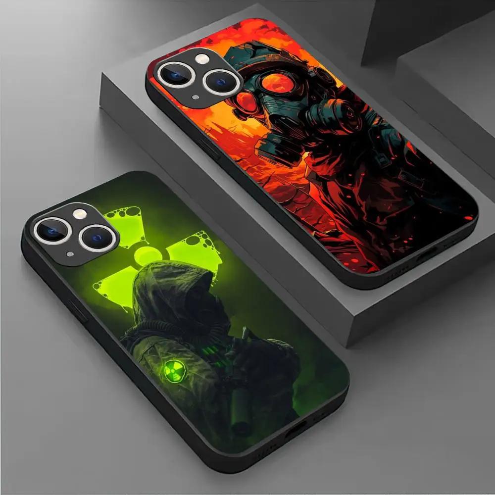 Game S-STALKER 2 Phone Case For iPhone 16 15 14 13 12 11 X XR XS 8 Plus Mini Pro Max Soft black Shockproof Cover