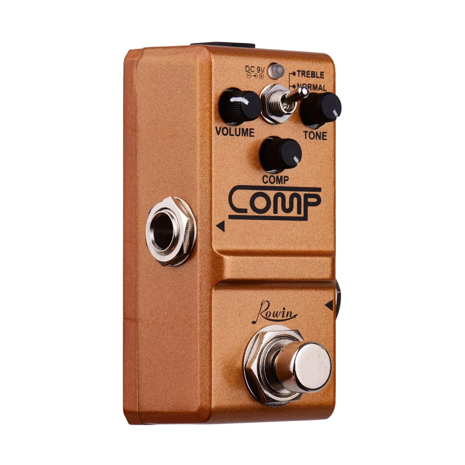 Rowin Tiny Analog Comp Box Guitar Compressor Pedal Compression Effect for Electric Guitar BASS Pedalboard True Bypass