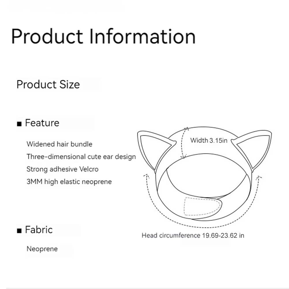 آذان القط 3 مللي متر النيوبرين الغوص عقال قابل للتعديل الغوص هيرباند حماية الشعر الفرقة الكرتون الغوص هود للبالغين الغوص #5