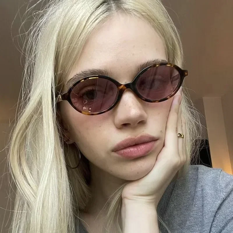 

Oval Small Frame Sunglasses Retro Korean Plain Anti-blue Glasses Can Be Matched with Myopia Elegant and Versatile Minimalist