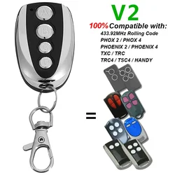 V2 PHOX2 PHOX4 Garage Door Remote Control  V2 PHOENIX2 / PHOENIX4 / TRC4 / TSC4 433.92MHz Rolling Code Gate Clone Transmitter