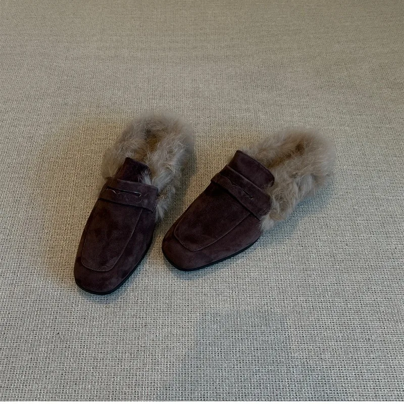 الكعب العالي الخريف الشتاء ماري جين أحذية زائد الصوف 2025 المرأة كتلة كعب رقيق حذا فردي للسيدات