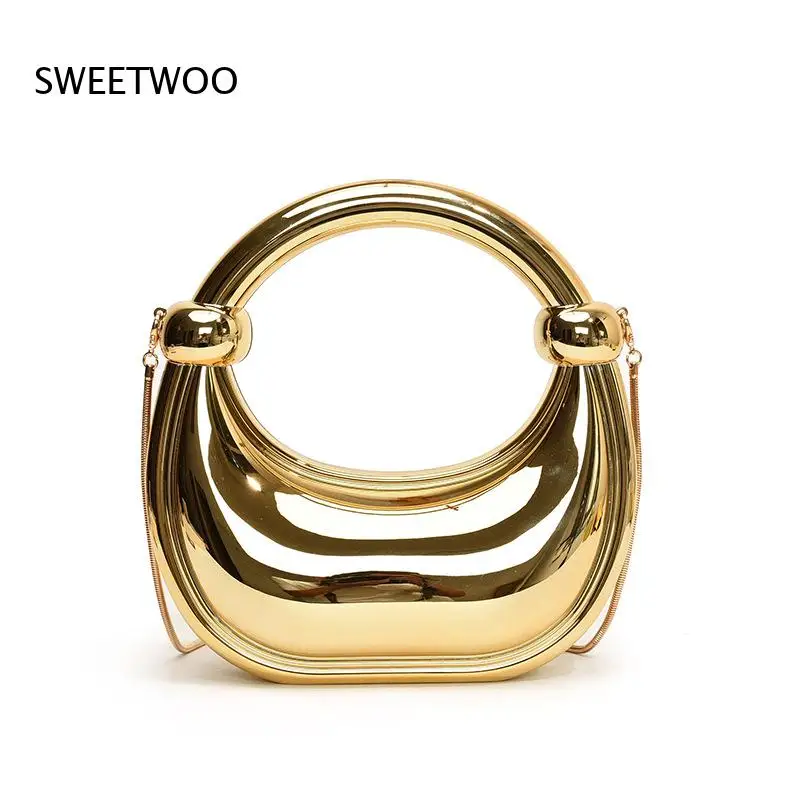 Metallic Finish Mini Handbag Trendy Circular Top Handle Crossbody Bag Hard Shell Party Evening Purse Multi Bright Colors