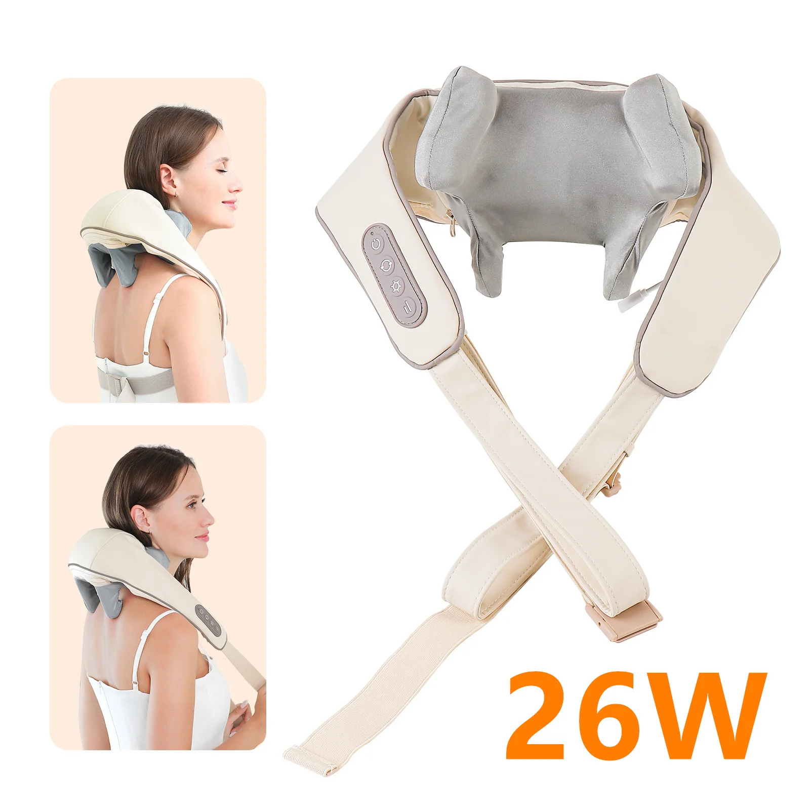 Foreverlily 26W Nek- en Schoudermassager Draadloze Schouder- en Rugkneden Massage Sjaal Trapezium Hals Cervicale masajeador