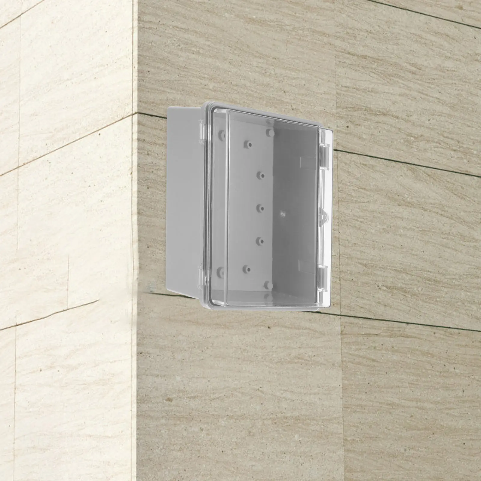 Plastic Electrical Junction Box Waterproof Dustproof Outdoor Project Enclosure Hinged Shell Mounting Plates Weatherproof Power