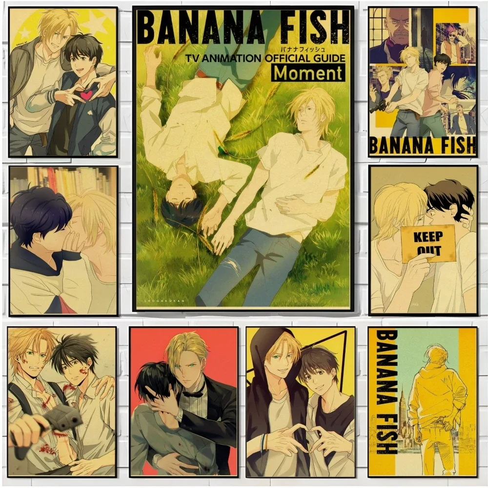 Anime B-Banana Fish Poster Room Wall Art Decor Waterproof Stickers For Home Bar Bedroom Decoration