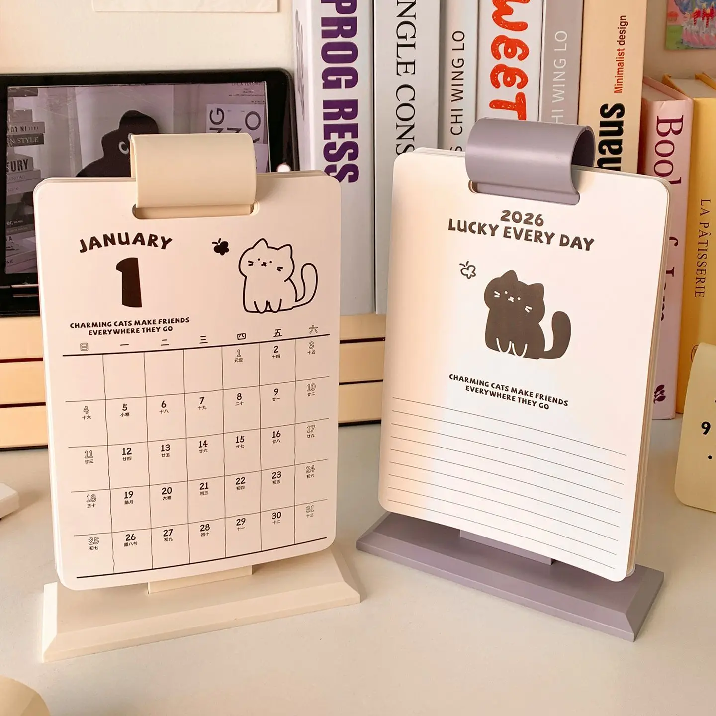 Cute Flip Calendar 2026 Desktop Calendar Ins Office Desktop Ornament Perpetual Calendar Note Planner Stationery Office Supplies