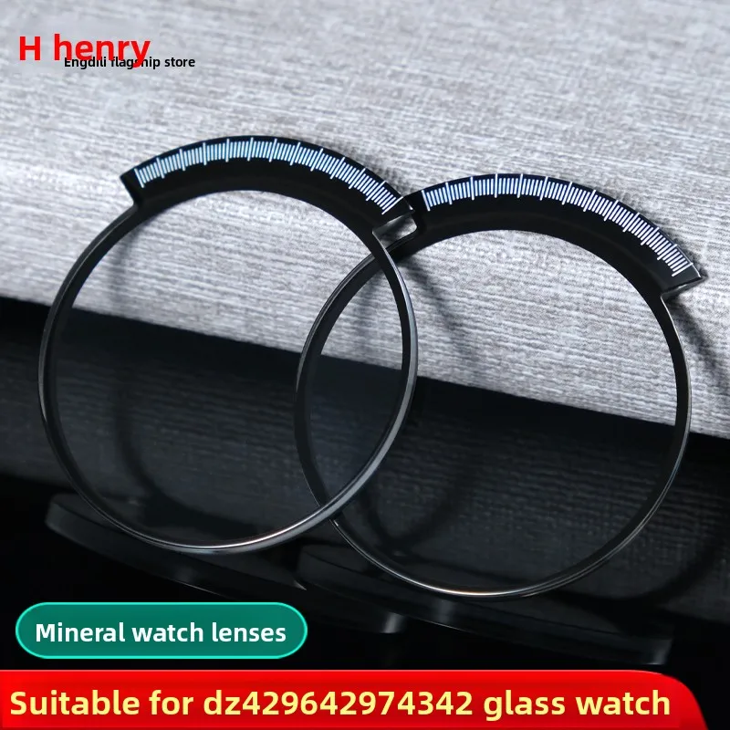 For Diesel Watch Fan shaped GLASS Mirror DZ4480 DZ4503 DZ4297 DZ4341 DZ4375 DZ4297 DZ4223 Transparency Glass Lens Mineral Glass