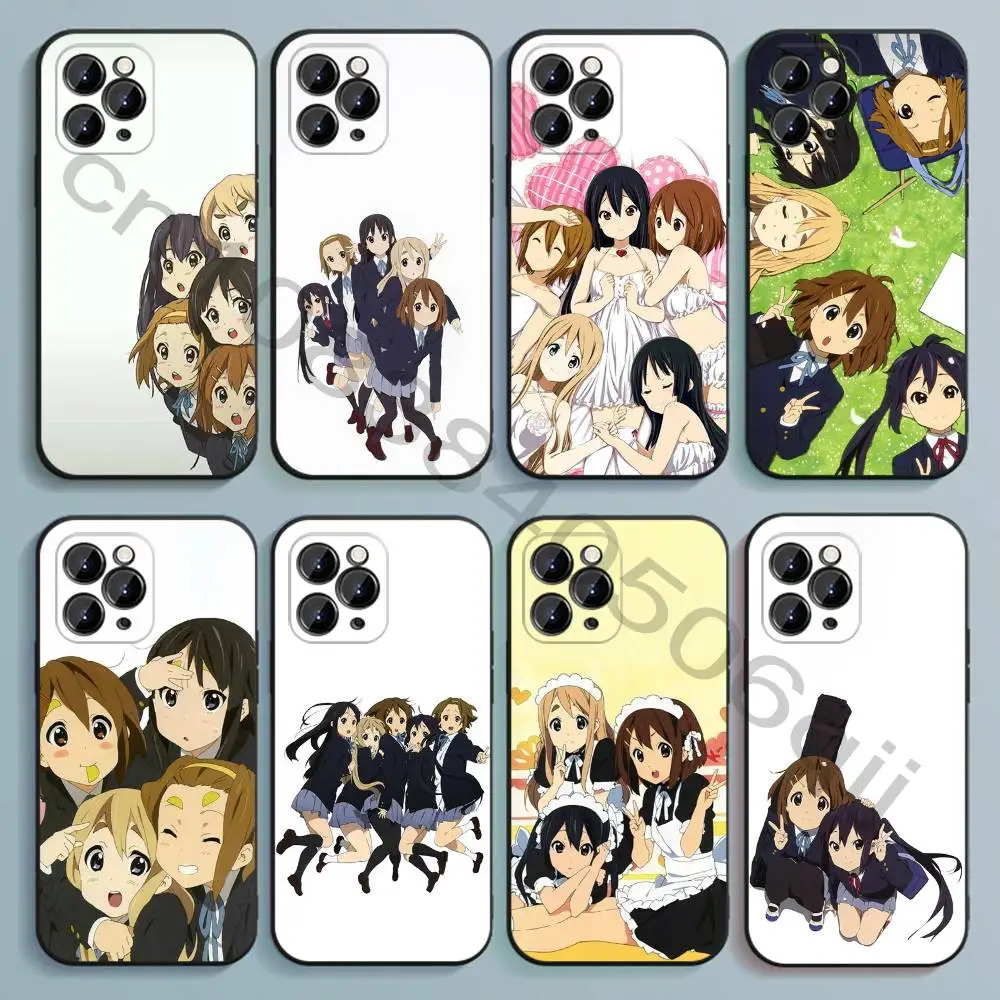 

K-on! Black Soft TPU Phone Case For iPhone 17 16 15 14 13 12 11 Pro Max Mini Plus E Shell Printed