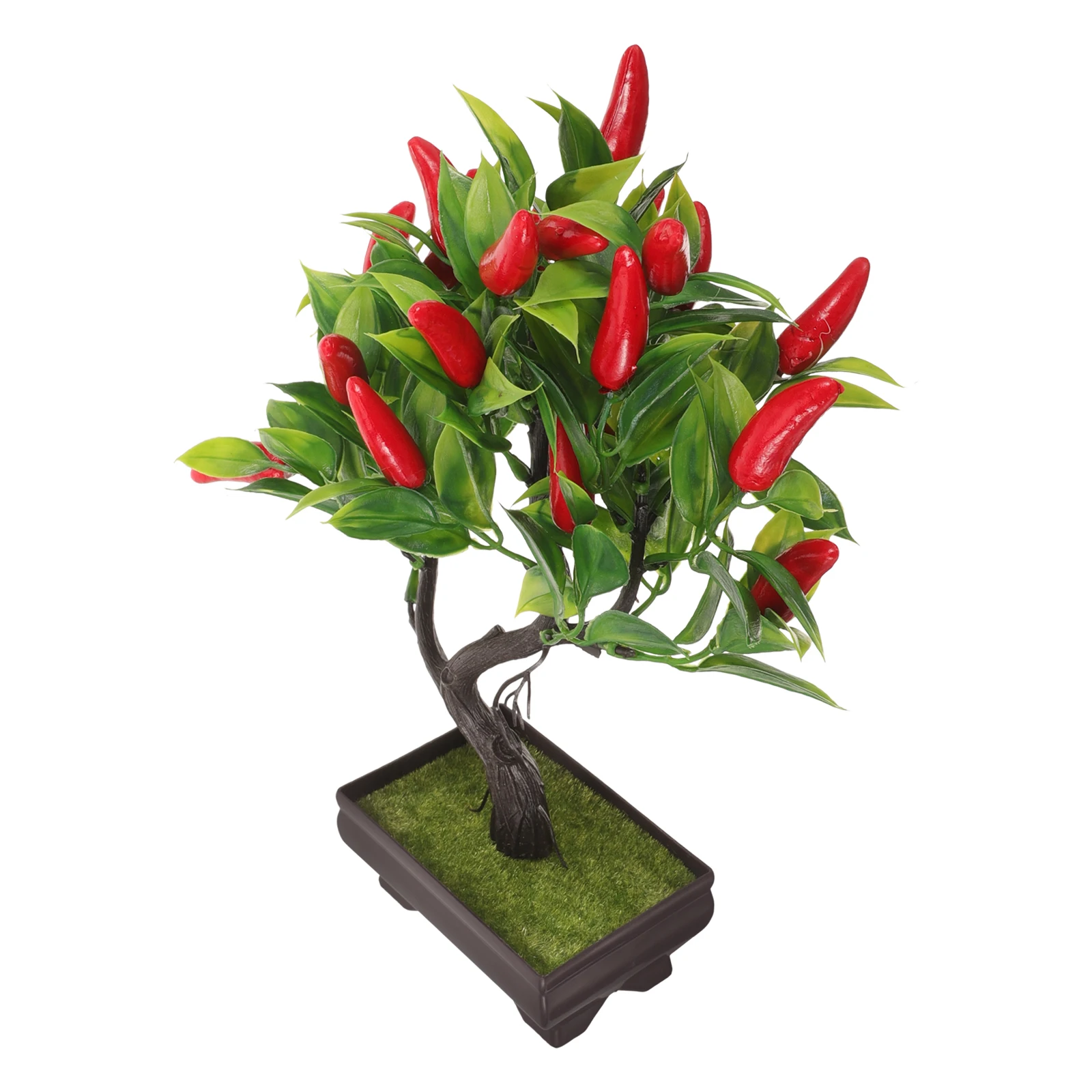 

Lifelike Artificial Chili Tree with Pot Fake Plant for Dining Table Coffee Table Desk Decor Simulation Indoor Greenery Ornament