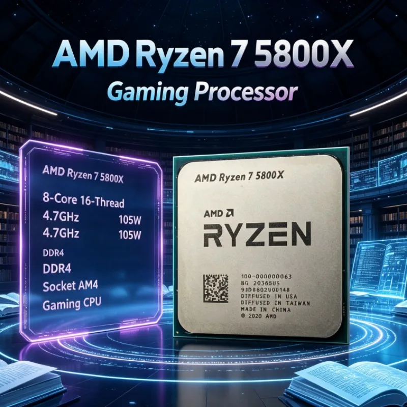 AMD R7 5800X Ryzen 7 Desktop CPU 8-Core 16-Thread 3.8GHz 7nm 32M L3 Socket AM4 Type-C