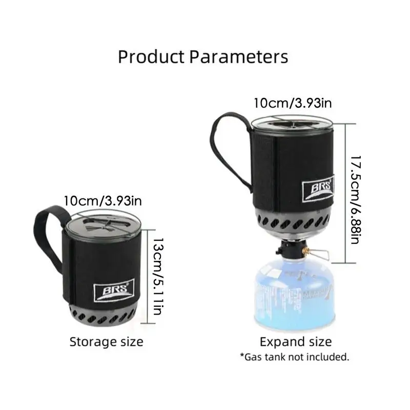 Imagem -03 - Brs-sistema Ultraleve Portátil Fogão 61 Acampamento ao ar Livre Coleta de Calor Integrado Queimador de Pote Forno de Caminhada Cozinhando Mochila Sistema de Fogão
