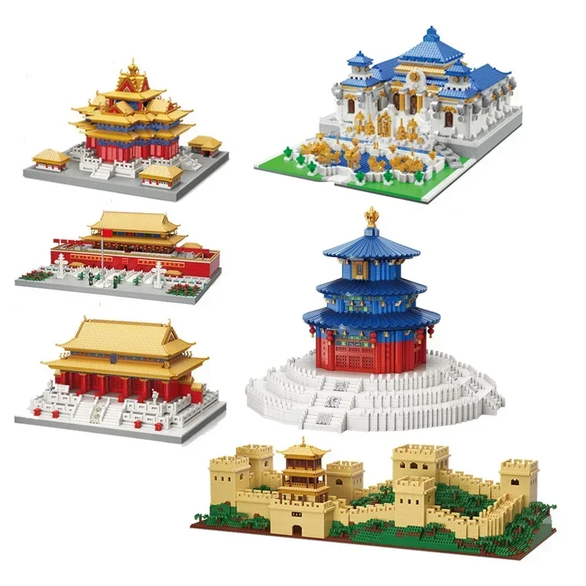 MOYU Mini Blocks Chinese Castle Architecture Great Wall Building Bricks Assembly Toy Kids Gift Adults Present Girl Birthday