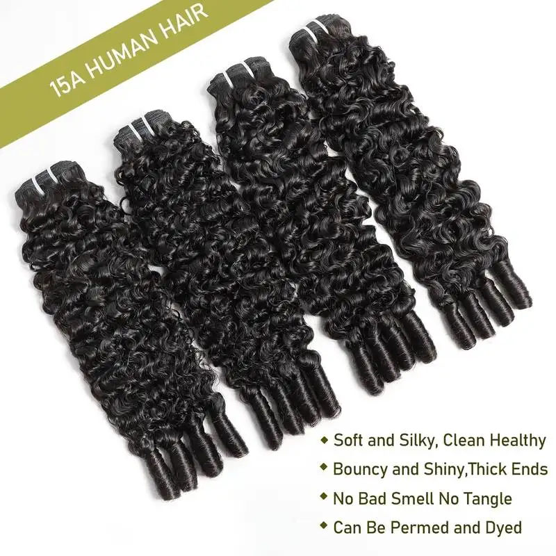 Burmese Curly Human Hair Bundles 38 40 Inch Unprocessed Brazilian Virgin Hair 1/3/4 Bundles Extensions for Black Women Natural Color