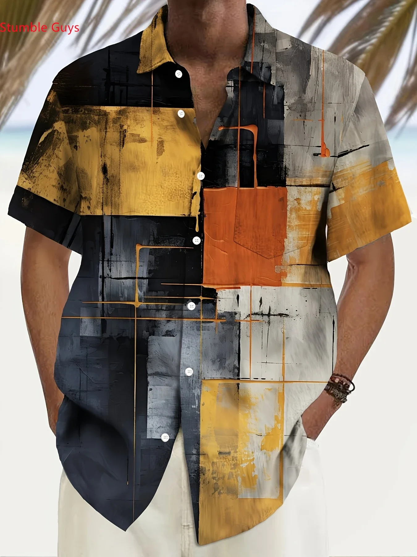 

Men's Summer Loose Fit Hawaiian Shirt Man Short Sleeve Stylish Party Print Comfortable Breathable Fashion Vacation Tops