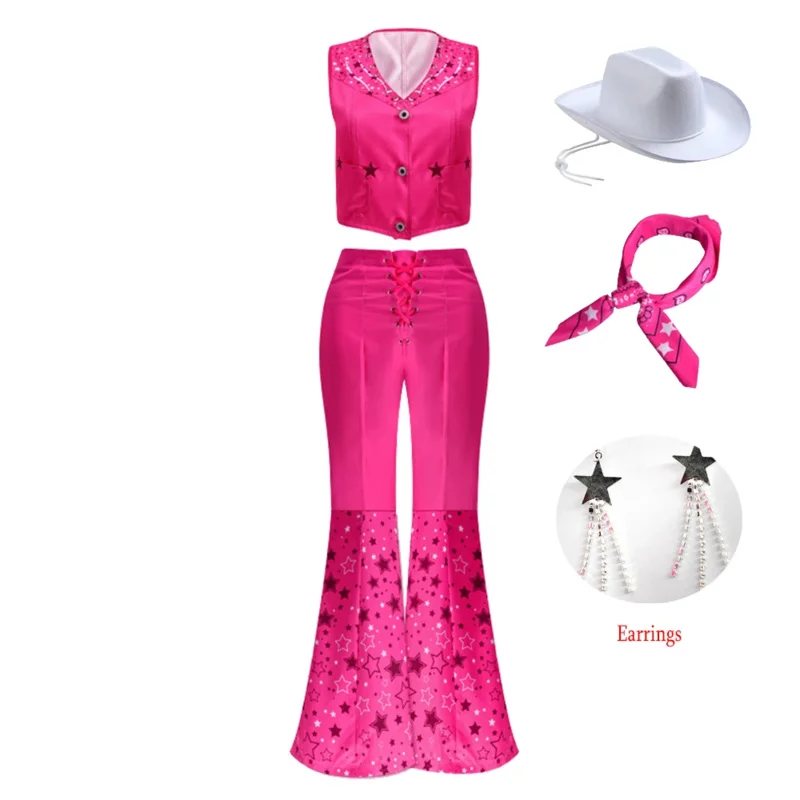 Nuevas películas Margot Robbie mujeres Barbi vestir Halloween hombres Ken Ryan Gosling Cosplay disfraz adolescente chica Vintage vestido a cuadros rosa