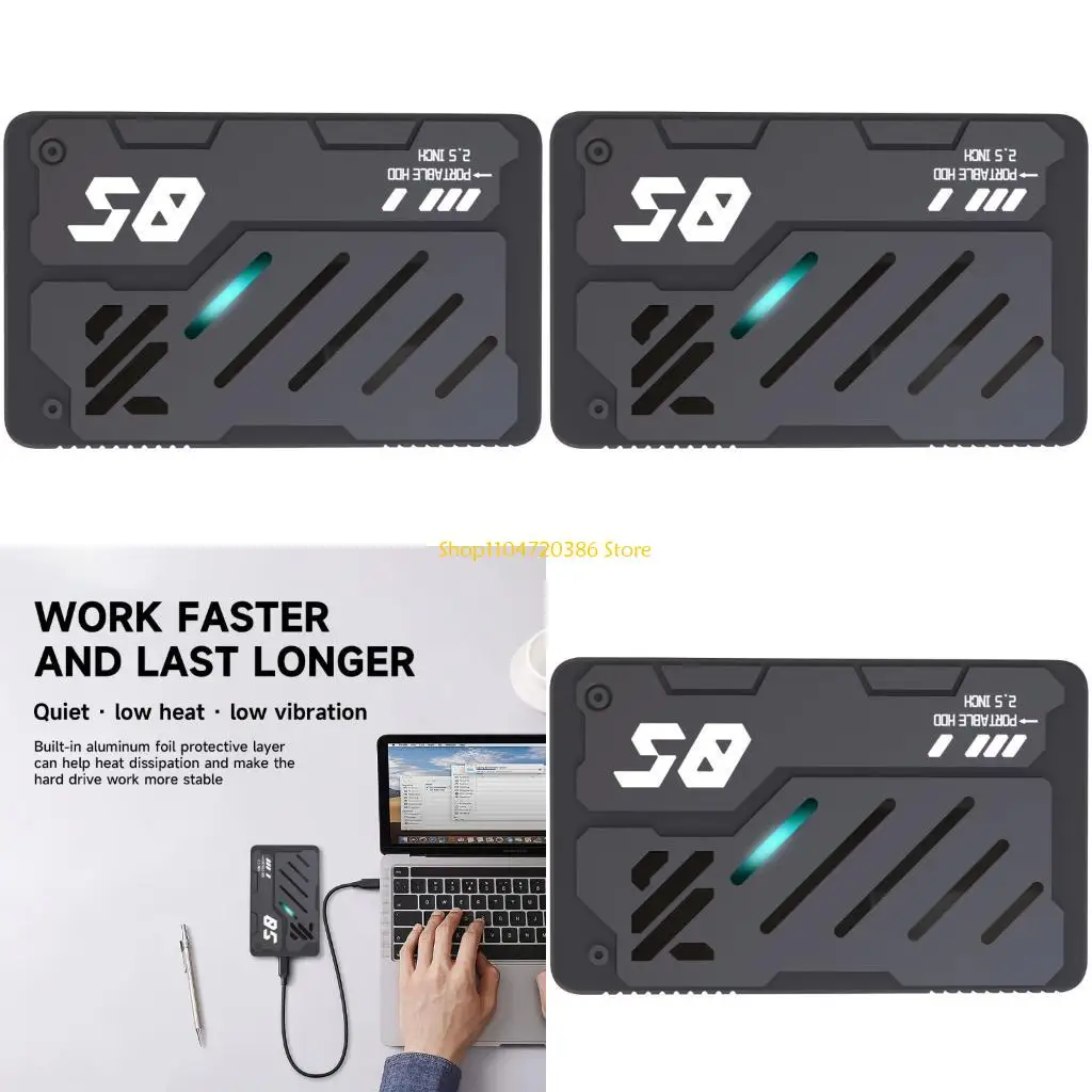 K0EA Aluminum External Hard Drive Portable Disk Drive USB 3.1 Type C 2.5Inch Fast 5Gbps Transfer 160G 1TB Option