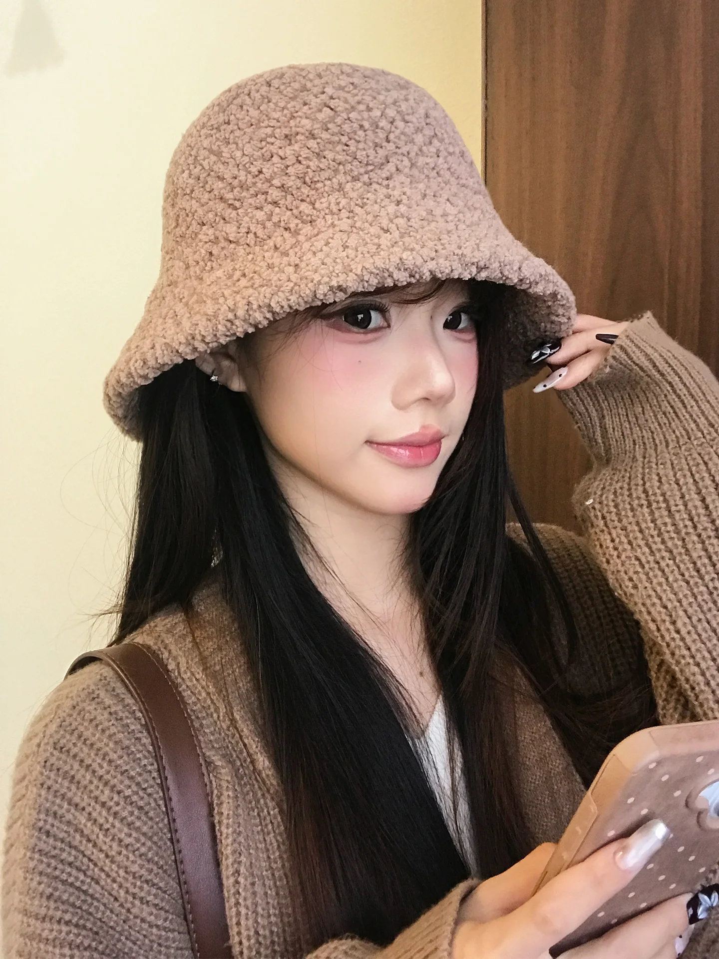 retro-coreano-cordeiro-veludo-fierman-chapeu-feminino-inverno-quente-protecao-de-orelha-bone-buet-ajustavel-dobravel-ort-borda-chapeu