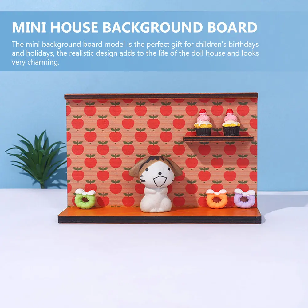 

Премиальная деревянная фоновая доска для миниатюрного домика, декор для кукольного домика, микро-пейзаж, сцена, строительство, свадебная миниатюра, миниатюрная пекарня