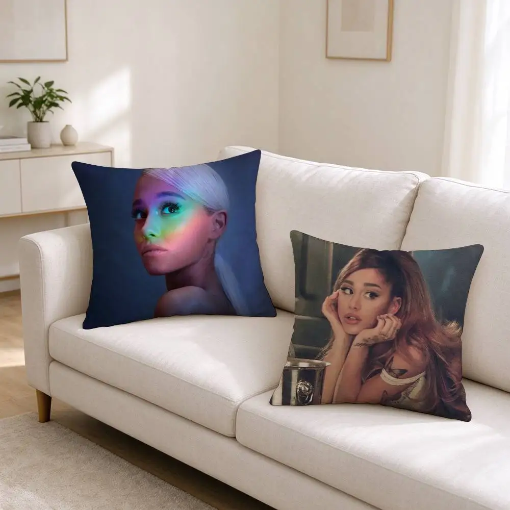 A-Ariana Grande Female Singer Square Double-Sided printed Pillow Case Bedroom Bedside Pillow Sofa Cushion Cover 2
