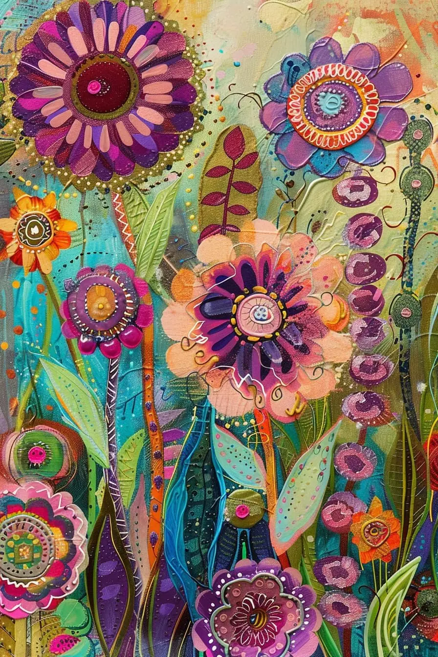 1Q,Abstract Flower …