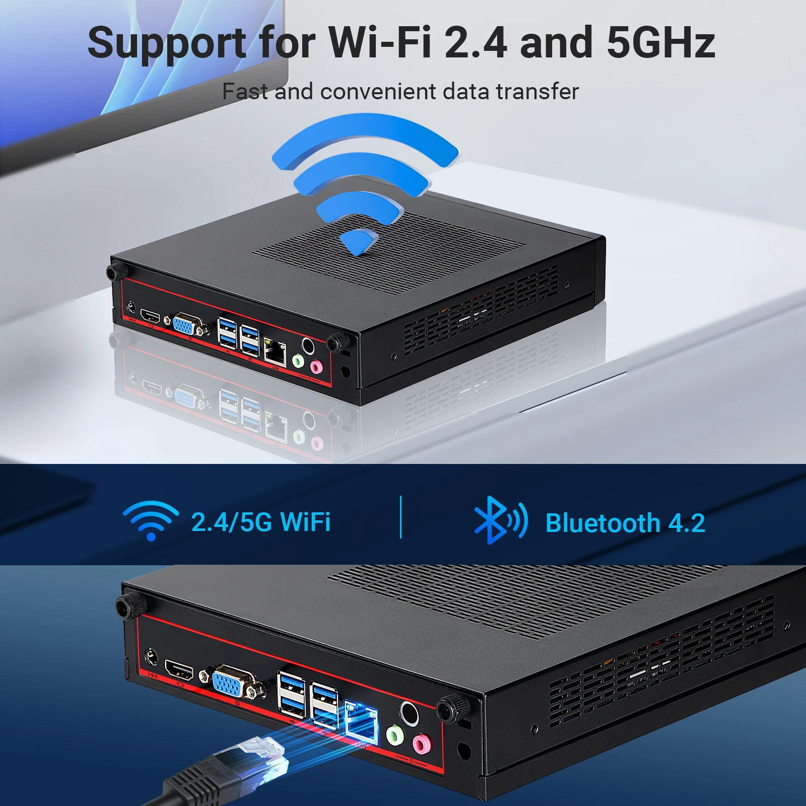 VNOPN Cheap Office Mini Pc Intel  i7 8750H/7700HQ NUC DDR4 WIFI5  4K  Windows10 Pro support 4G/5G Game office  Desktop Computer