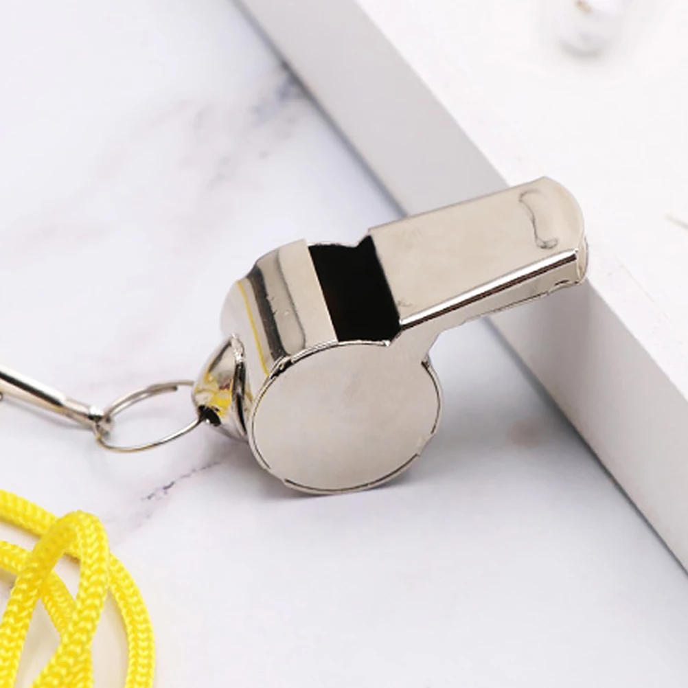 

12Pcs Stainless Steel Referee Whistles Durable Outdoor Sports Emergency Safety Survival Lanyard Outdoor Whistle