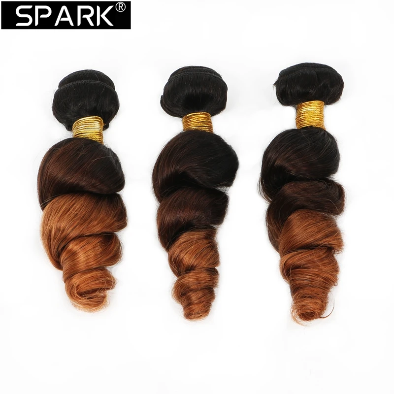 

SPARK 1B/4/27 1B/4/30 Ombre Loose Wave Human Hair Bundles Brazilian Hair Weave Loose Wave Bundles 100% Human Hair Extensions