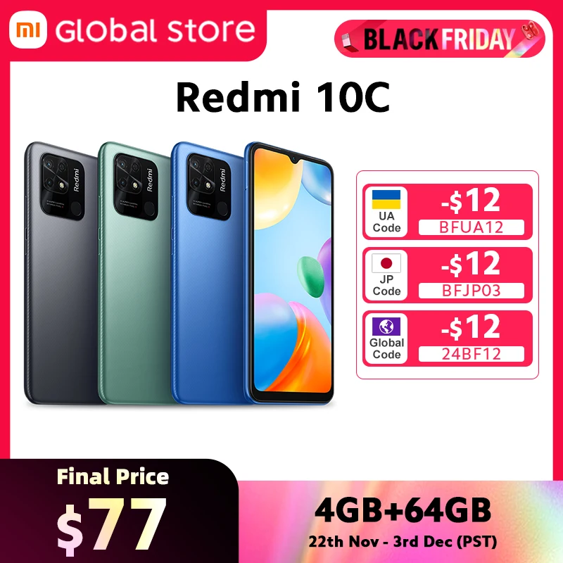 Global Version Xiaomi Redmi 10C Snapdragon 680 Octa Core Smartphone 64GB / 128GB 6.71" Display 50MP Camera 5000mAh 18W 1 sold170,263.88Free shippingXiaomi Mi - Global StoreSee previewSimilar items