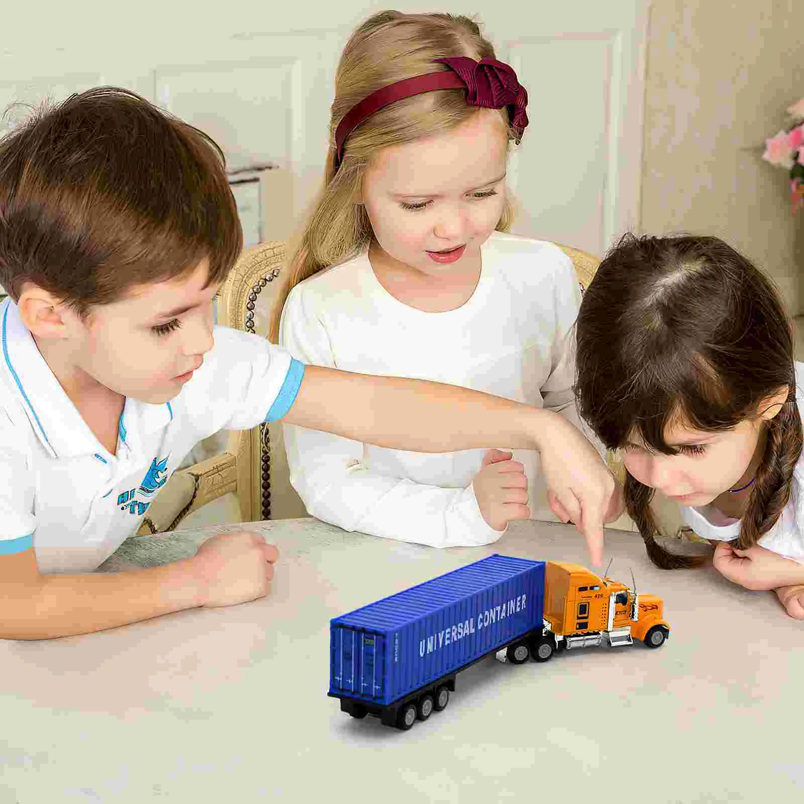 Kids Car Toy Model Semi Trucks Children’s Toys Childrens with Trailers for Boys Little Half Hanging