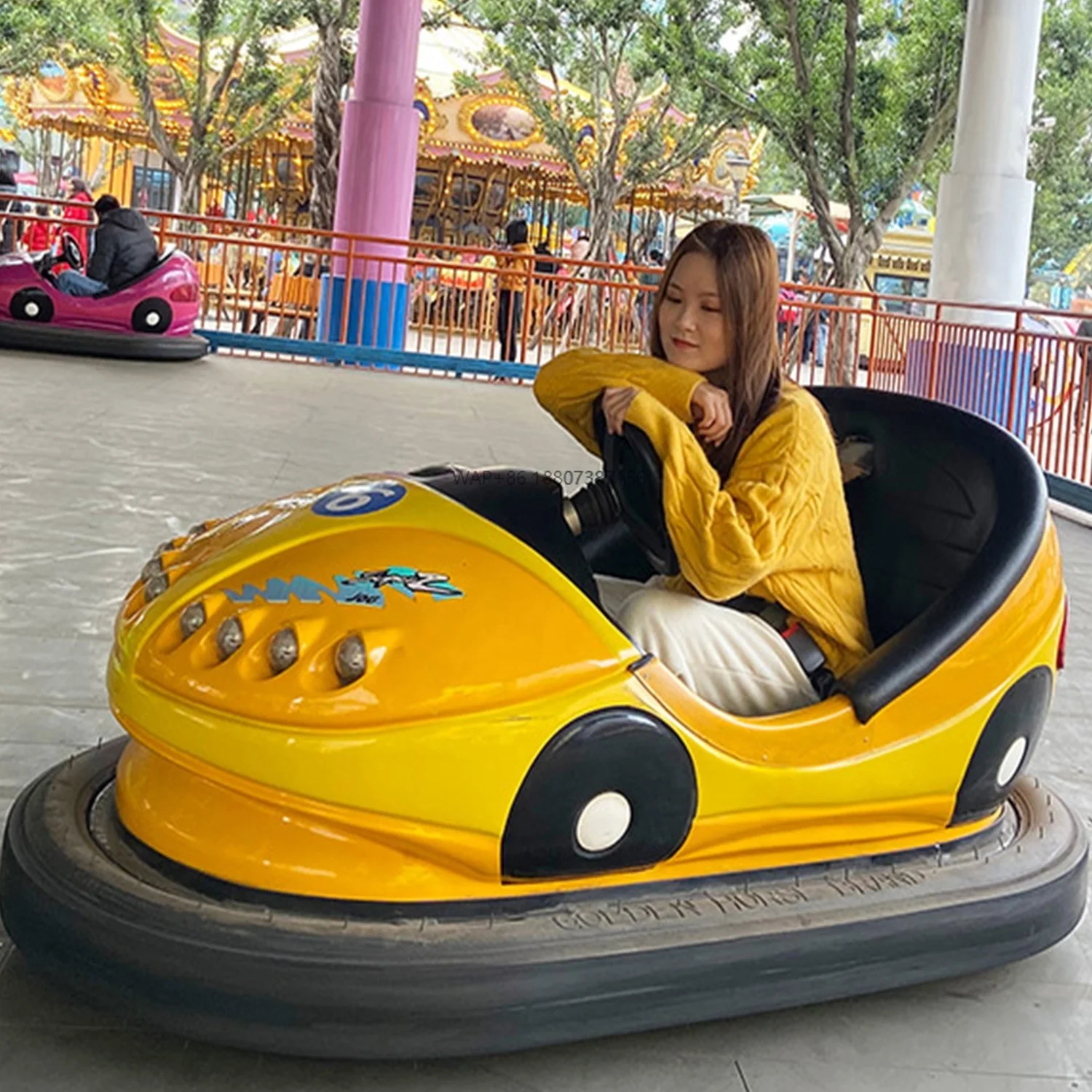Commercial Bumper Cars for Amusement Parks - Electric Powered Double Seat, Safety Certified & Customizable
