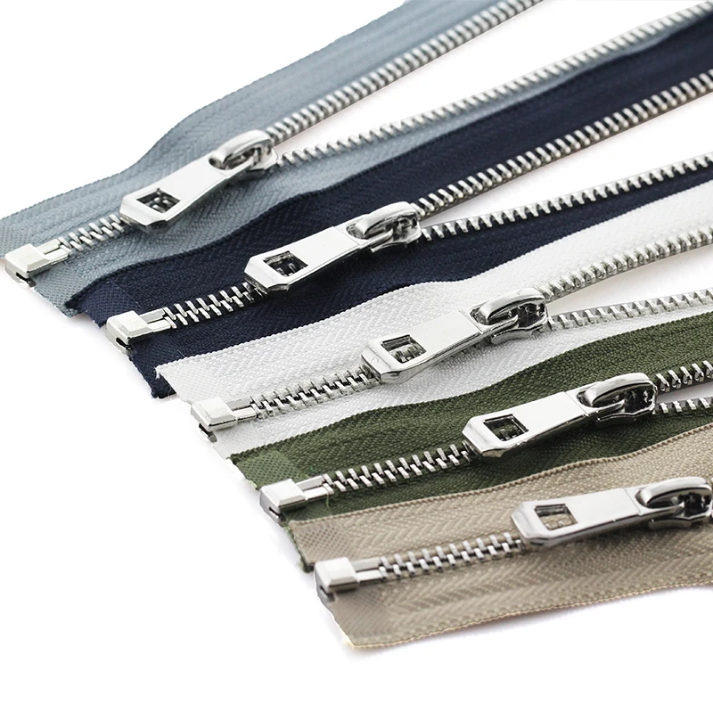 5# 35/45/55/65/75/85cm open-end auto lock platinum plating metal zipper use for clothes shoes pocket garment