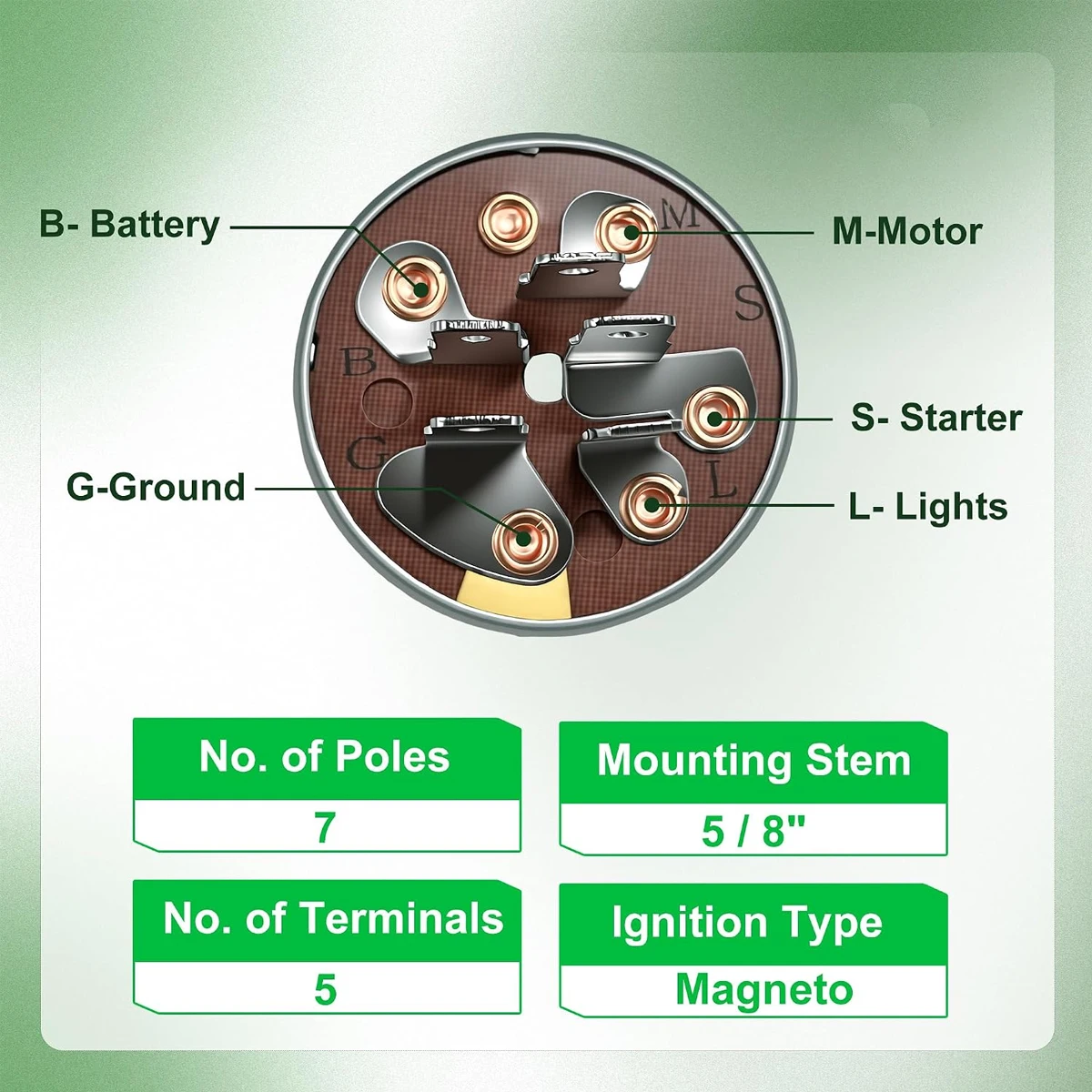 925-0267 Ignition Switch Compatible with MTD Craftsman John Deere Toro Craftsman Riding Lawn Mowers 24688 725-0267 5065587-01