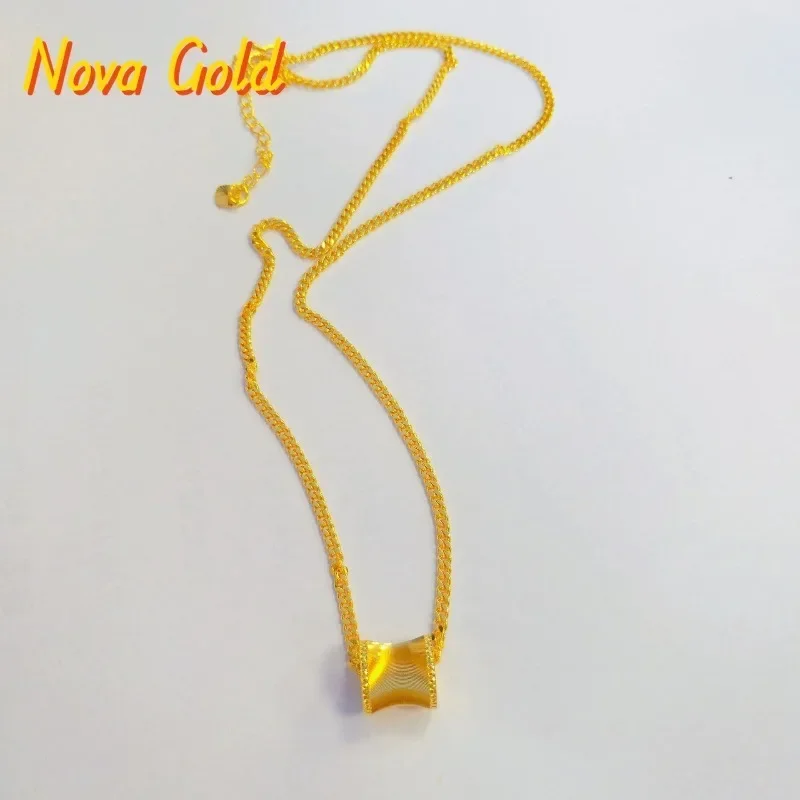 

NovaGlod Golden CNC cat-eye slim waist necklace 9999 24K real gold women's fashionable high-end light luxury chain jewelry