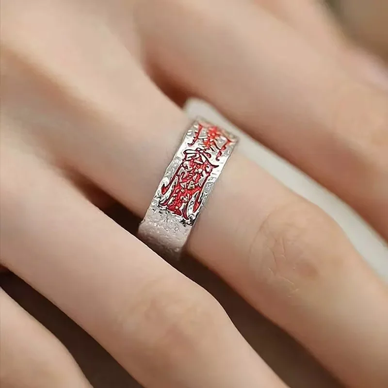 

Blessing Good Fortune Ring For Lady Index Finger Accessories Ethnic Style Hammer Texture Ring Women Jewelry