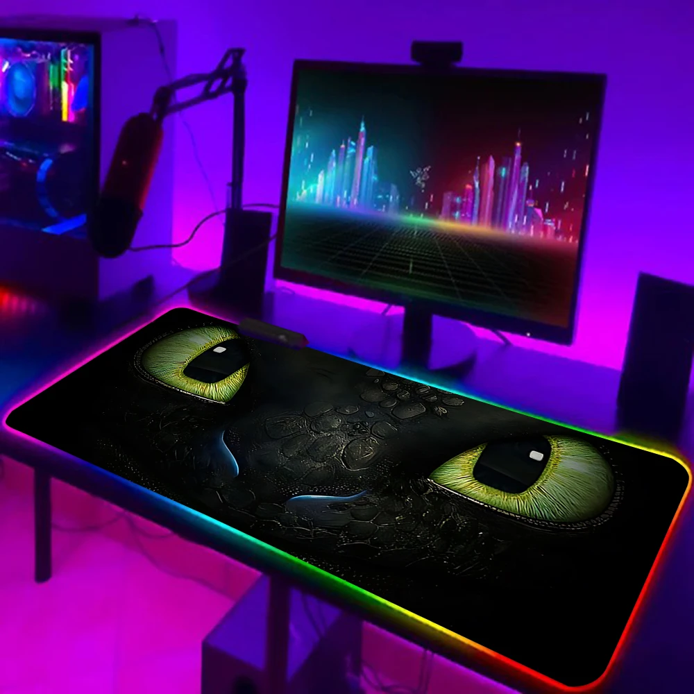 Парные бесзубные огни Furys RGB Pc геймерский коврик для клавиатуры и мыши, коврик для мыши, светящиеся резиновые коврики для мыши, коврик для игрового компьютера