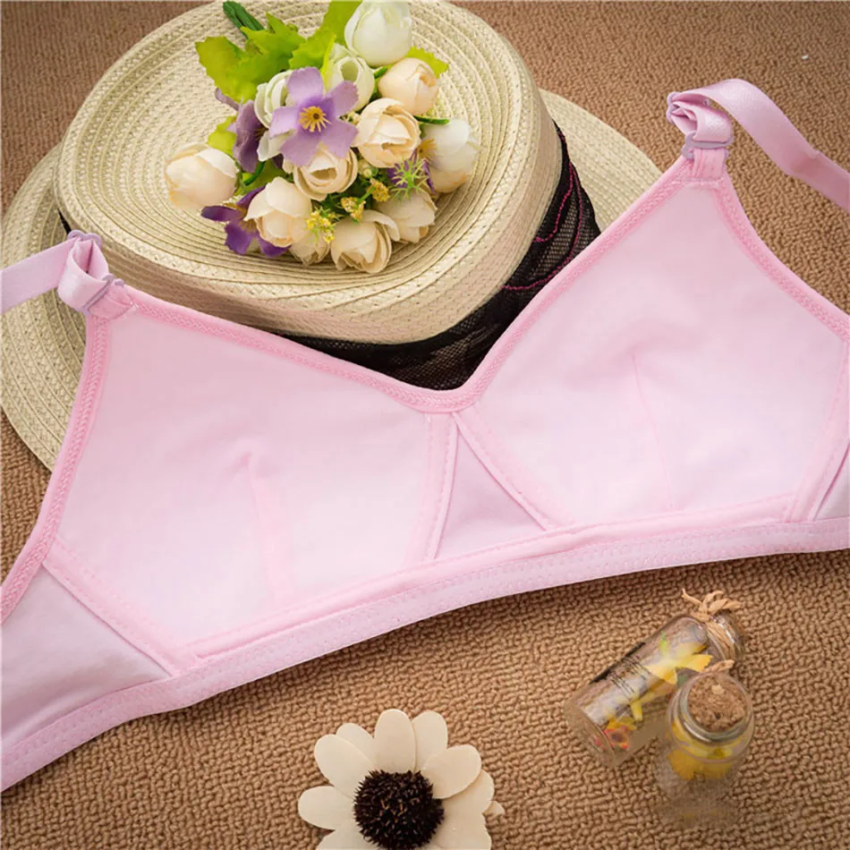 Girls Developmental Underwear Pure Cotton Without Steel Ring Detachable Shoulder Strap Girls Bra Soft and Comfortable Bra