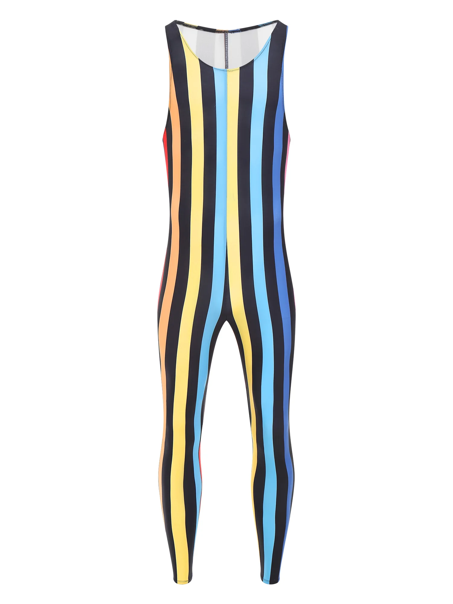Men's Striped Loungewear Pajamas Sleeveless Slim Fit Stretchy Comfortable Jumpsuit Gym Bodybuilding Yoga Workout Bathing Suit