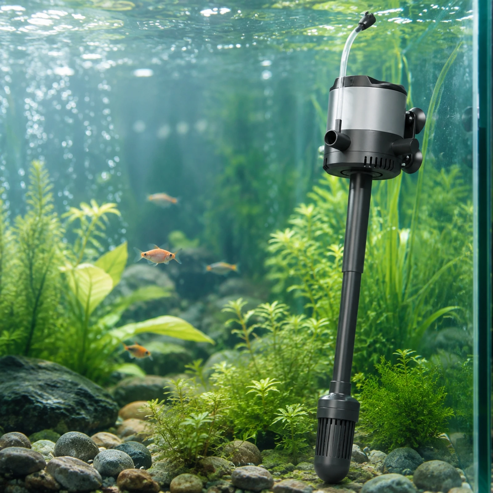 Aquatic Tank Pump with Air Tube Versatile Submersible Aquarium Filter with Aeration in-Tank Filtration Unit Small for Aquariums