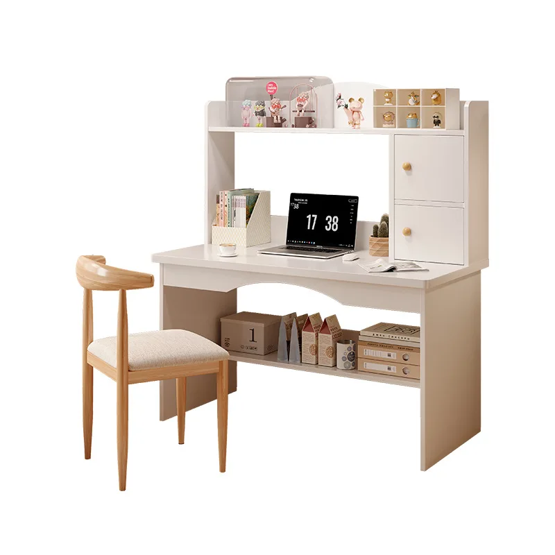 

Computer Desktop Home Bookshelf Student Study Desk and Chair Combination Bedroom Office Writing Desk