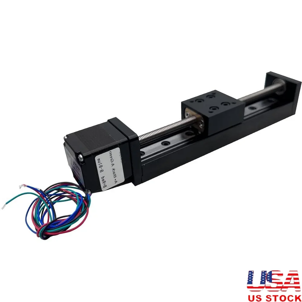 

4" Stroke Mini Linear Rail Stage Actuator NEMA11 Stepper Motor Slide Table DIY CNC Router High Precision Motion Actuator 24VDC