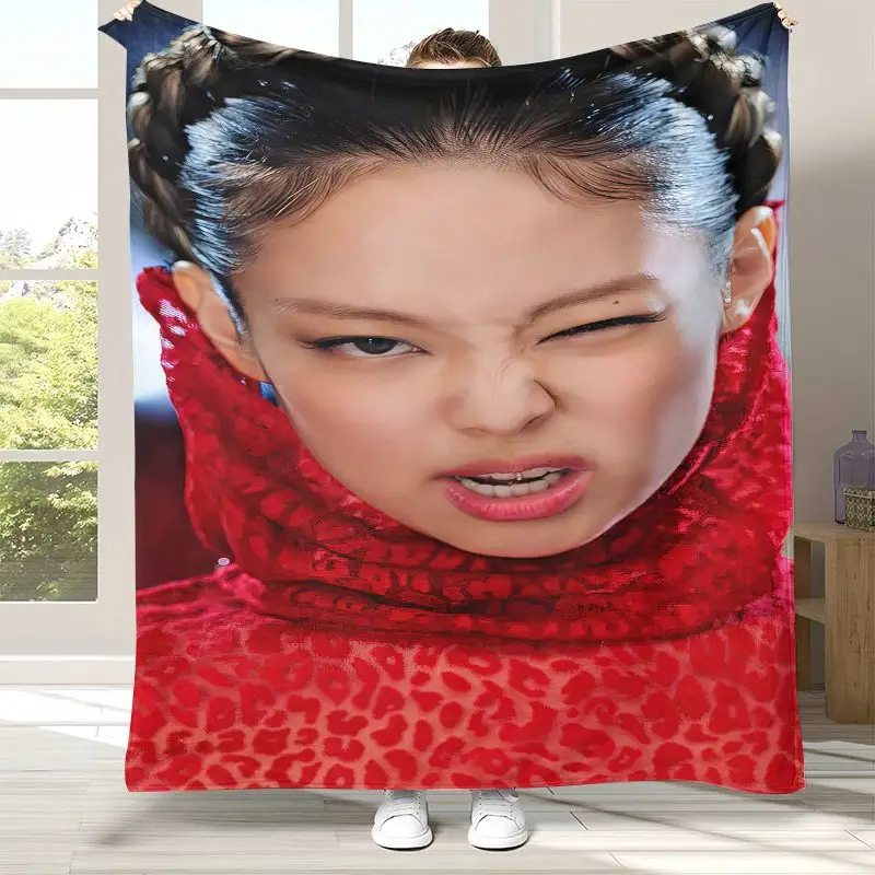 Korean Idol J-Jennie Solo Less Than A Lover Flannel Throw Blanket,Cozy Warm Blanket for Bed,Sofa,Living Room,Picnic,Home Decor