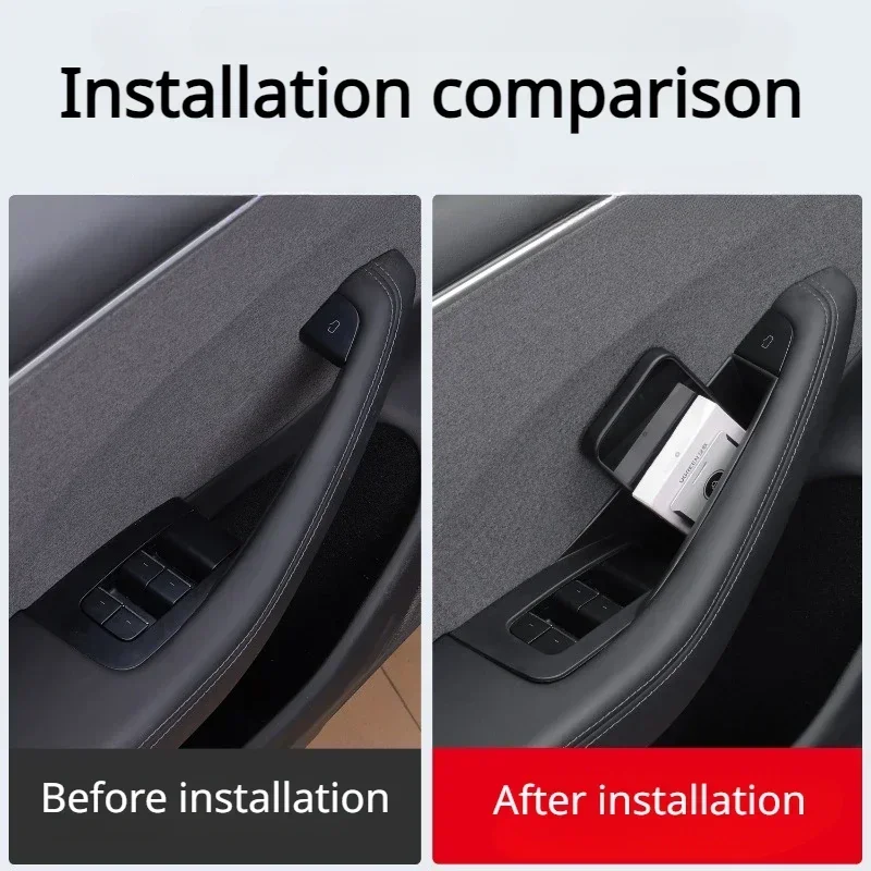 Car Door Storage Box for Tesla Model Y/3+ Highland 2021-2024 Four-door Inner Handle All-inclusive Storage Box Car Accessories