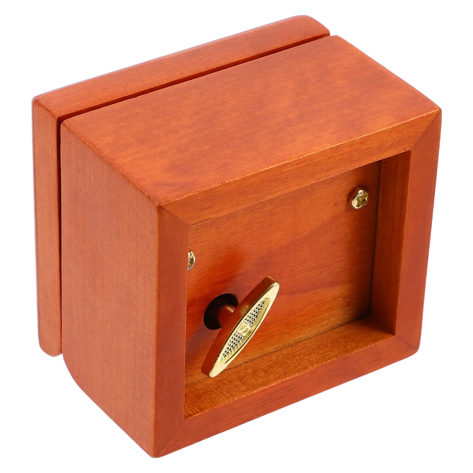 

Red Wood Wind-Up Music Box Vintage Classic Design Wooden Desktop Decor Clockwork Mechanism Vintage Mini Music Box