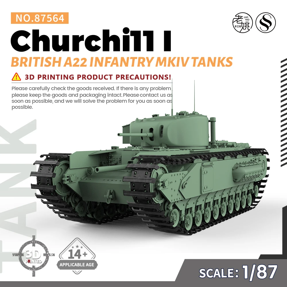 

SSMODEL SS564 1/87 HO Scale Railway Military Model Kit British A22 Infantry MKIV Churchill I Tanks WWII WAR GAMES